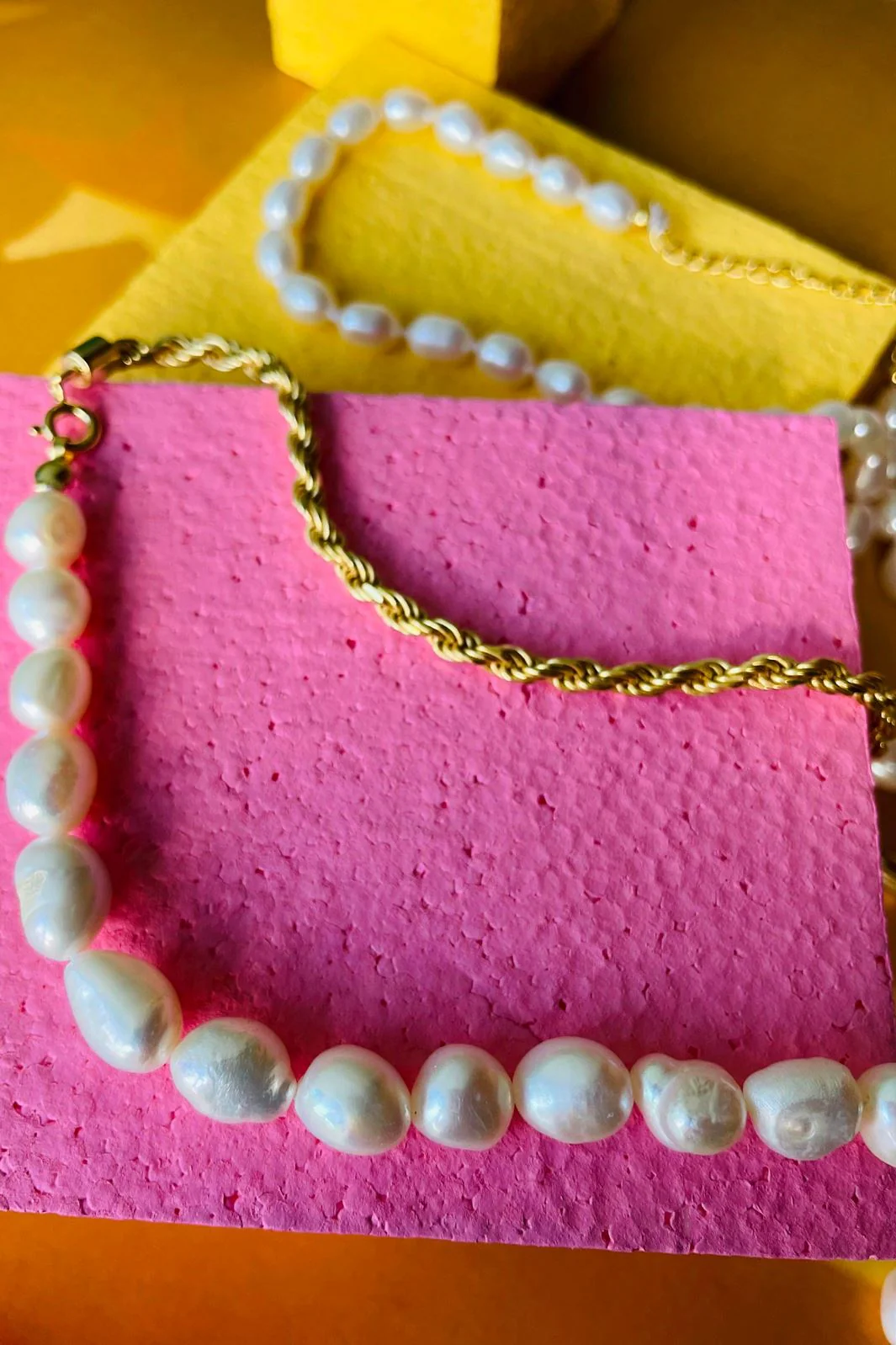 Mellow Moon - Perle & Robe kæde - Forgyldt - Image 3