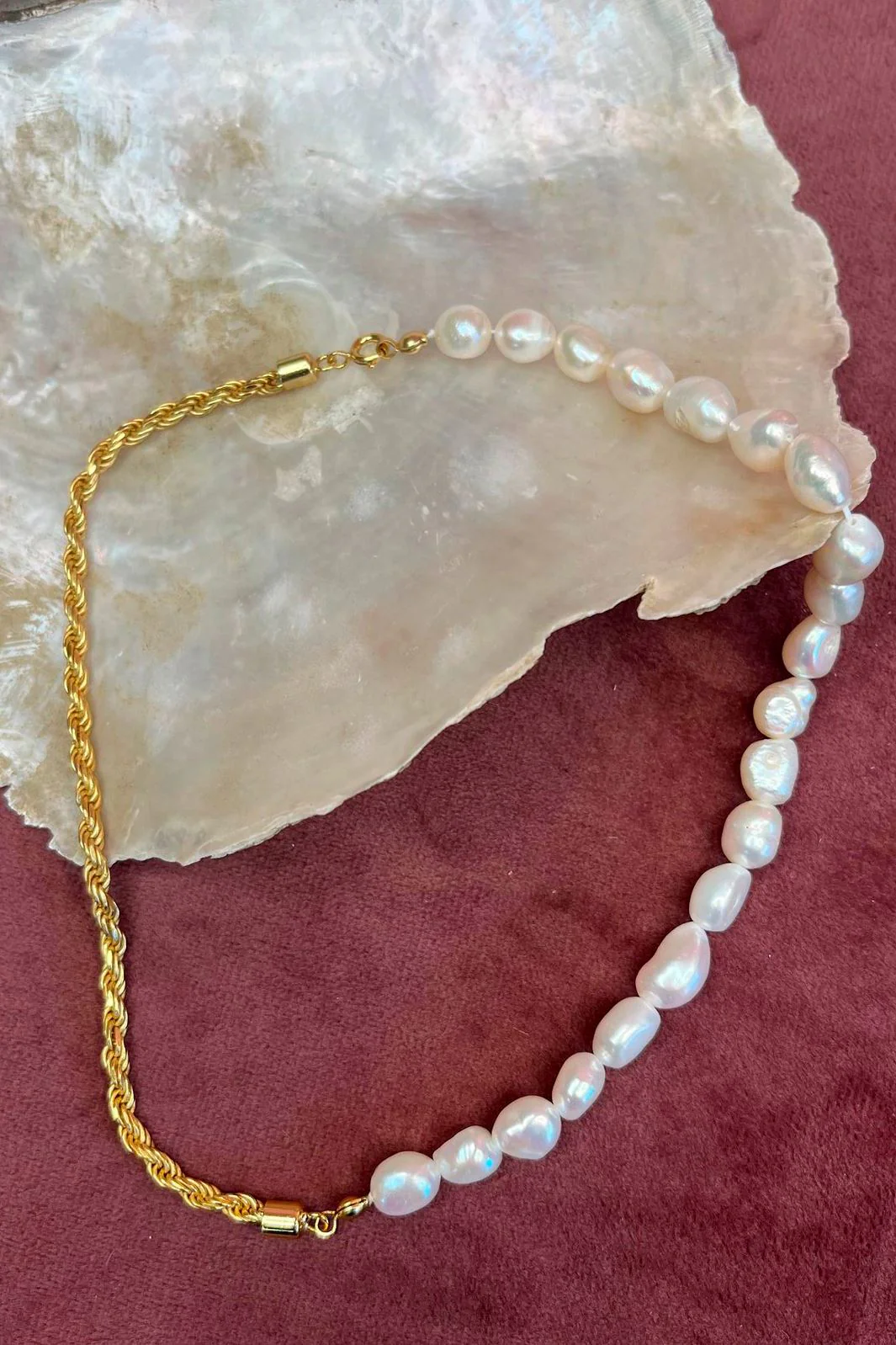 Mellow Moon - Perle & Robe kæde - Forgyldt - Image 4