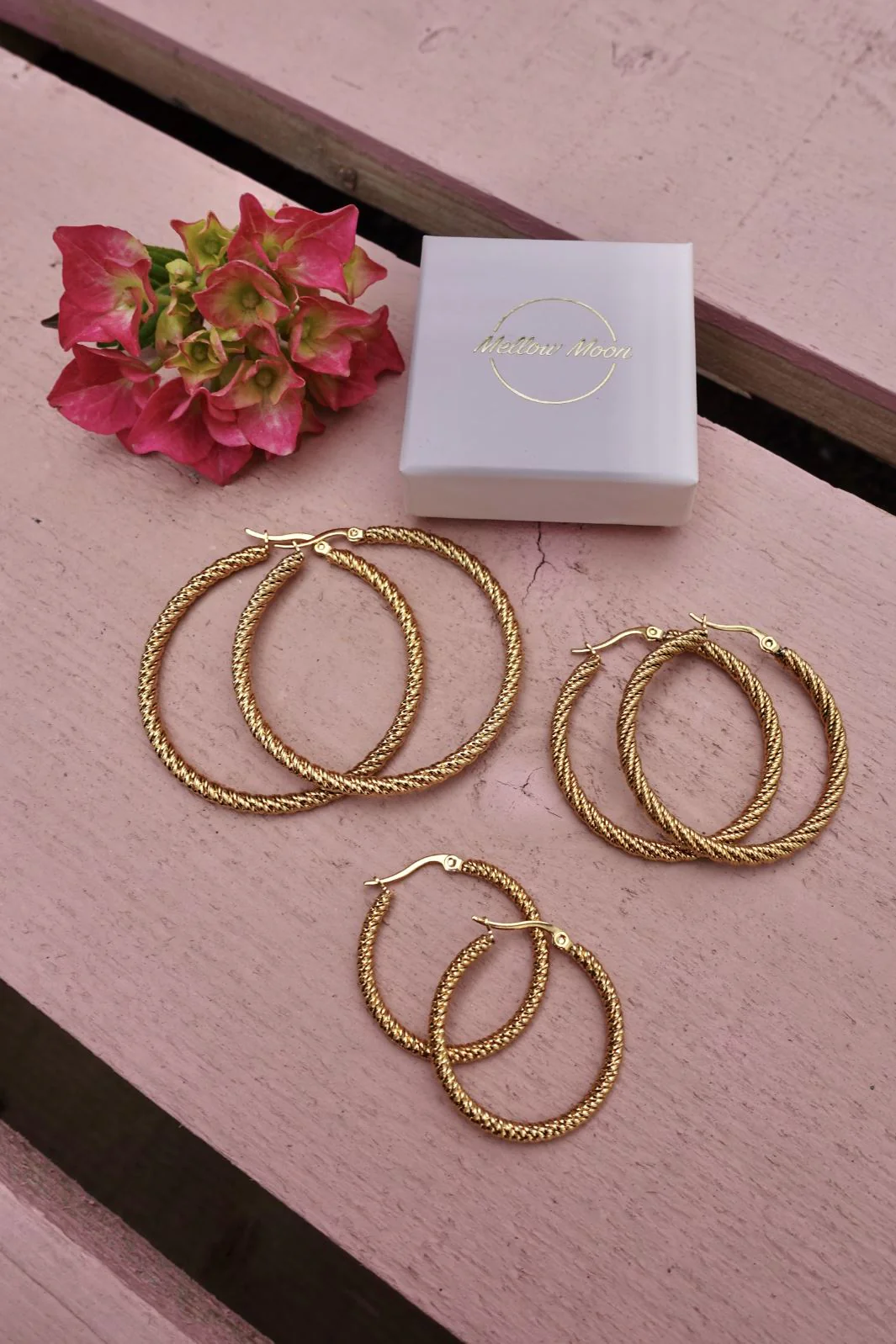 Mellow Moon - Snoede hoops - Forgyldt - Image 4