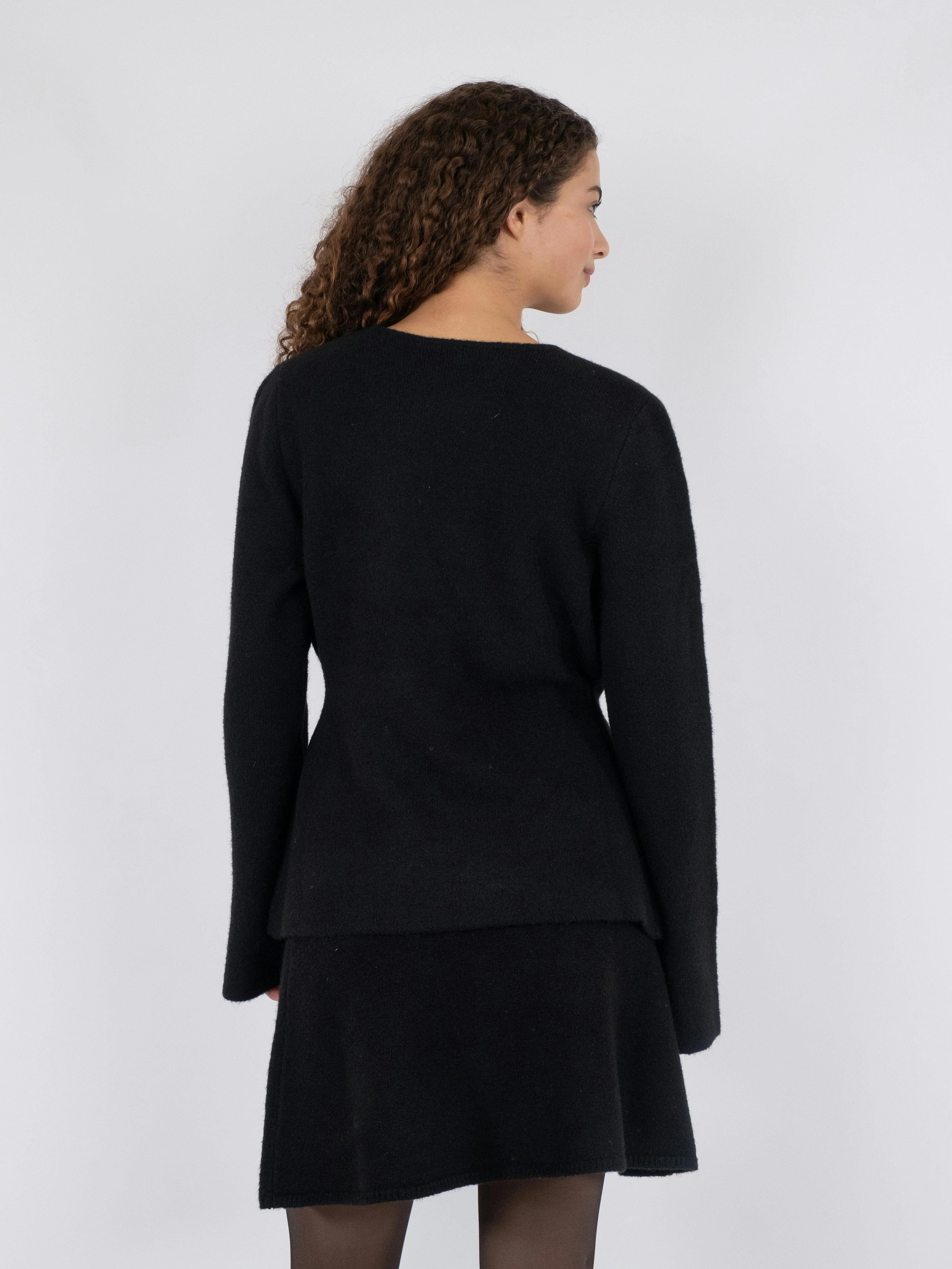 Neo Noir - Marie Louise Knit Cardigan - Black - Image 6