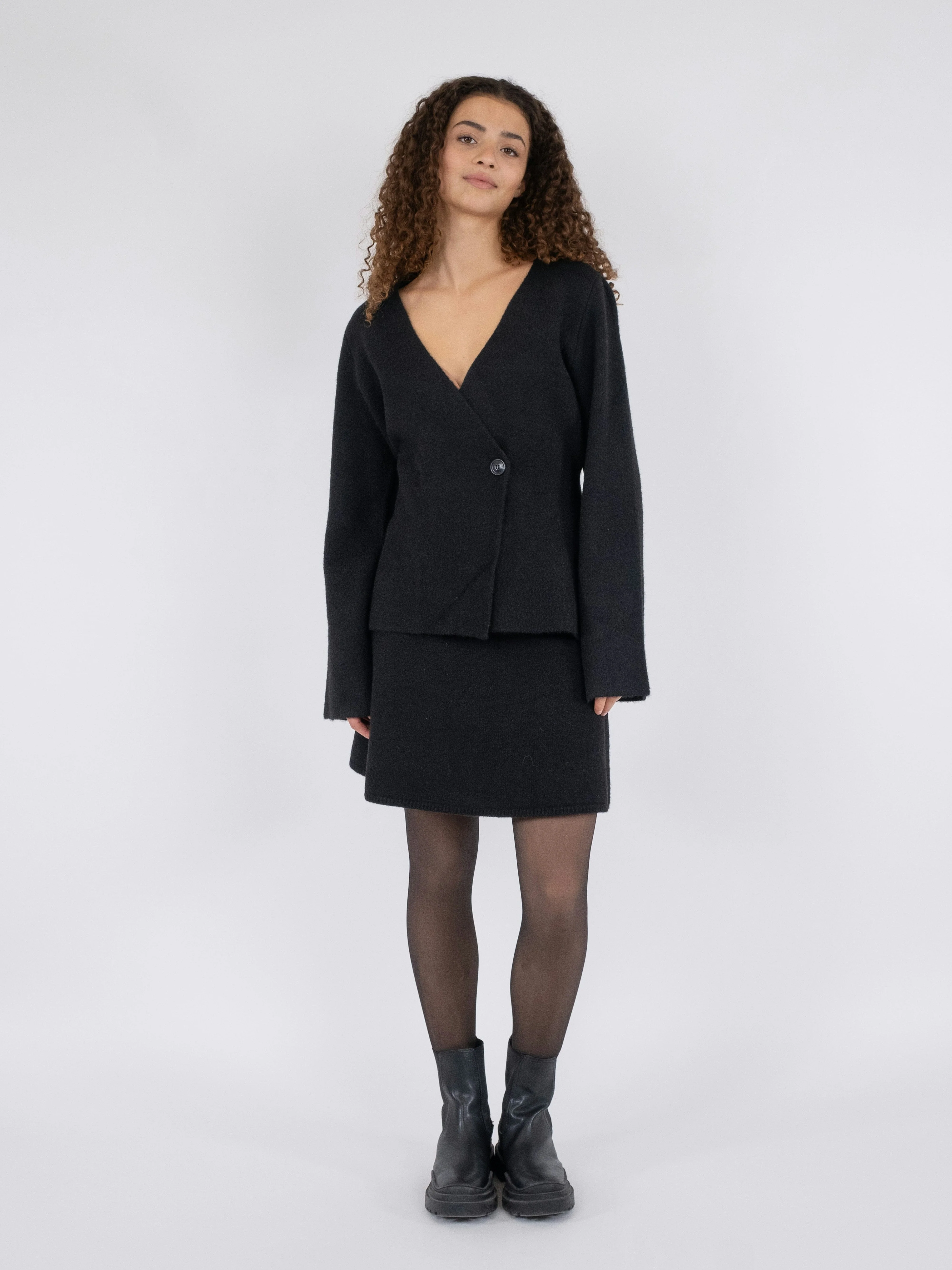 Neo Noir - Marie Louise Knit Cardigan - Black - Image 7
