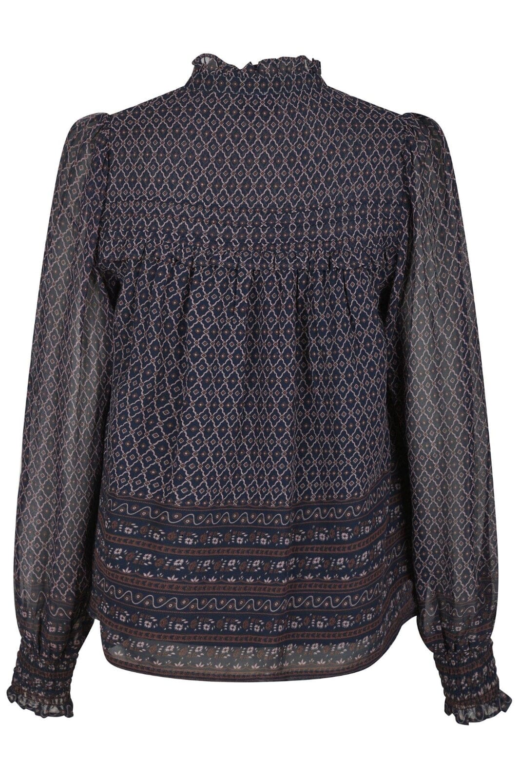 Neo Noir - Rhia Border Pattern Blouse 163994 - Navy - Image 3