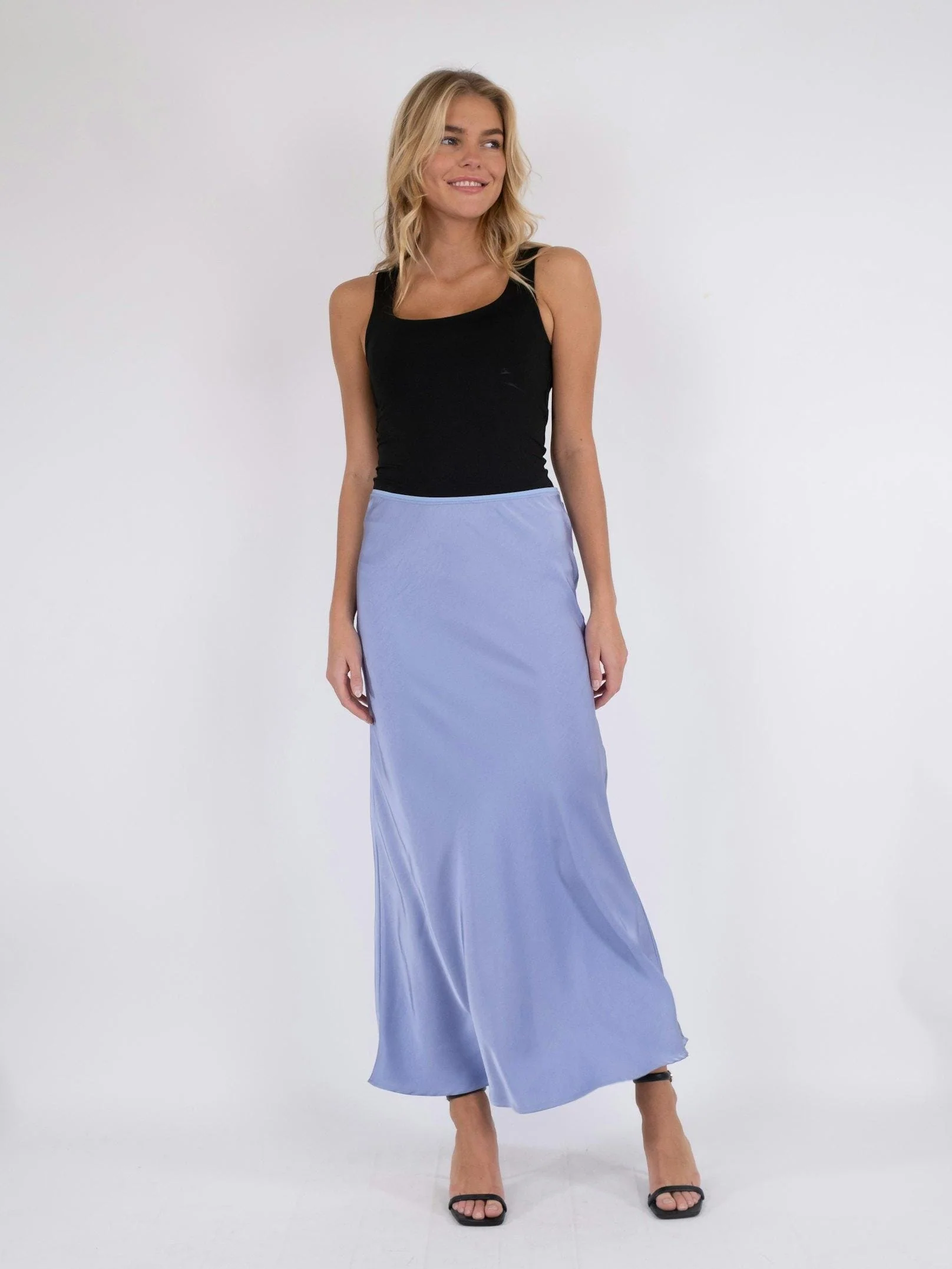 Neo Noir - Vicky Heavy Sateen Skirt - Lilac - Image 7