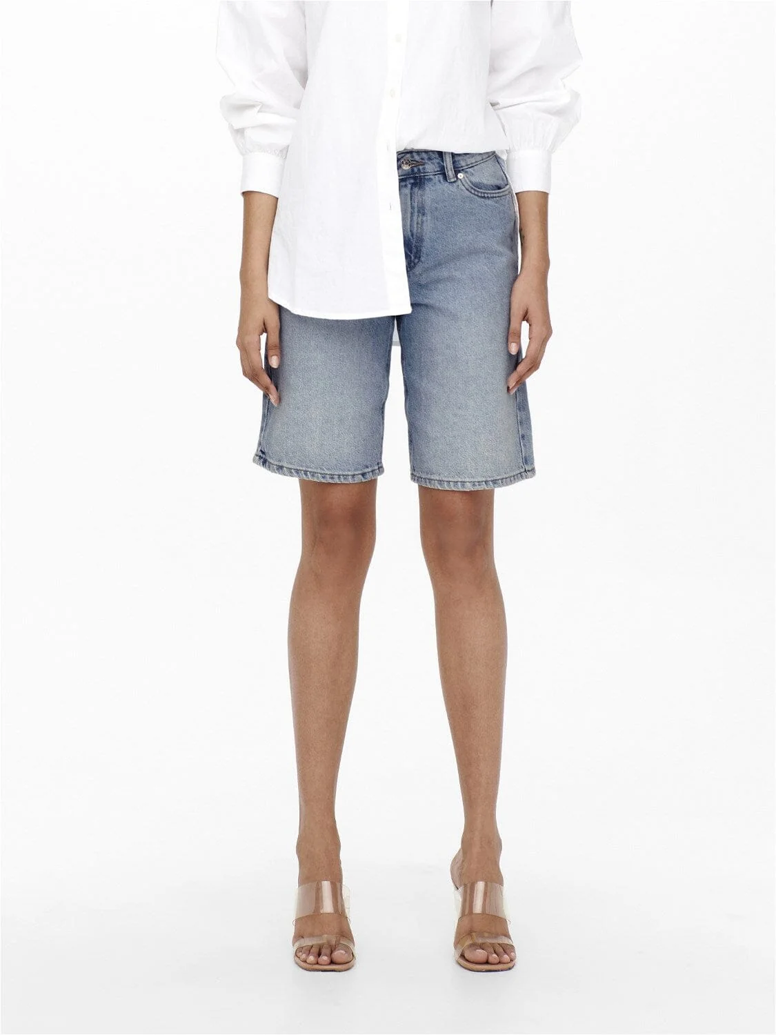 Only - Onlsonny hw wide dnm shorts - Light Blue Denim - Image 3