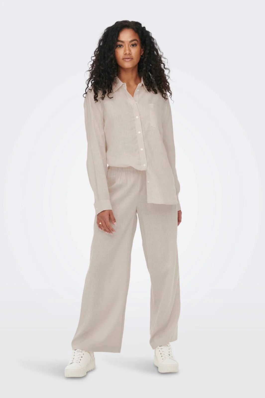 Only - Onltokyo Linen Blend Pant - 3996929 Moonbeam - Image 4