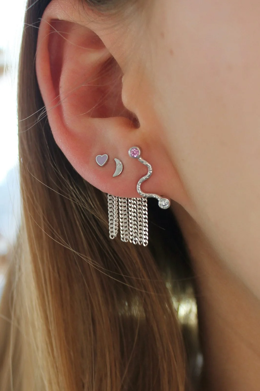 Stine A - Tout Petit Bella Moon Earring Silver - 1280-00-S - Image 3